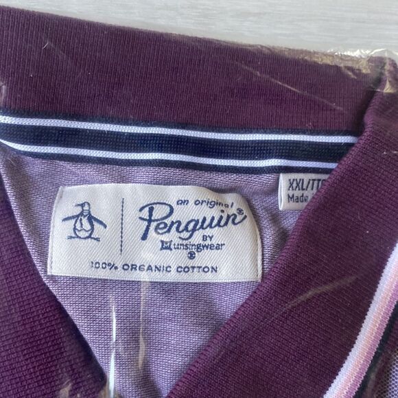 Penguin Short Sleeve Birdseye Knit Polo Italian Plum‎ XXL  NWT IN PACKAGING - Picture 5 of 7
